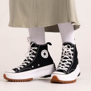 Converse Run Star Hike Platform Canvas Shoe Black White 8